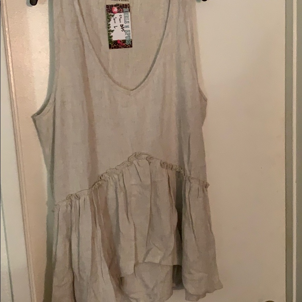 Beige Boho Top